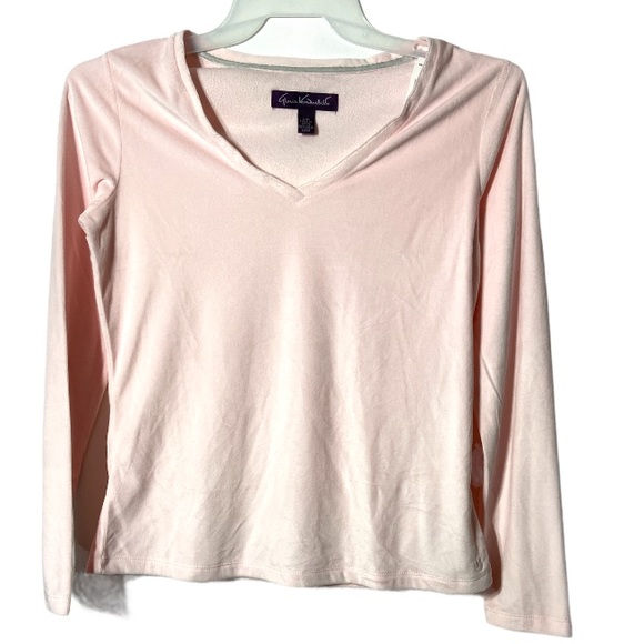 Gloria Vanderbilt Sweater Pajama Top Pink Small - Picture 1 of 9